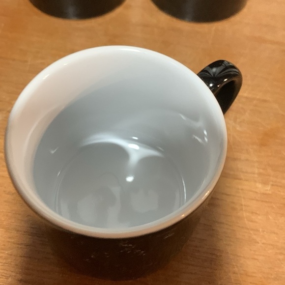 Set of 4 Black & White Ceramic Espresso Coffee Mugs Made in Thailand - Picture 8 of 9